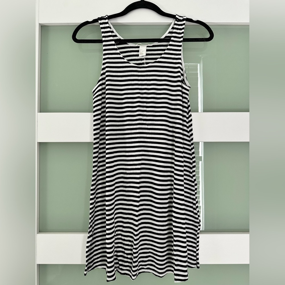 H&M Black and White Striped Mini Dress